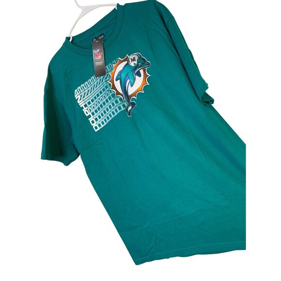 Miami Dolphins NFL Team Apparel T-Shirt Size L Teal 100% Cotton RAA10422 NWT - Picture 1 of 6